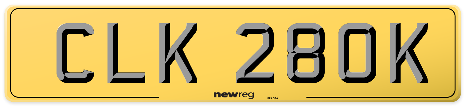 CLK 280K Rear Number Plate