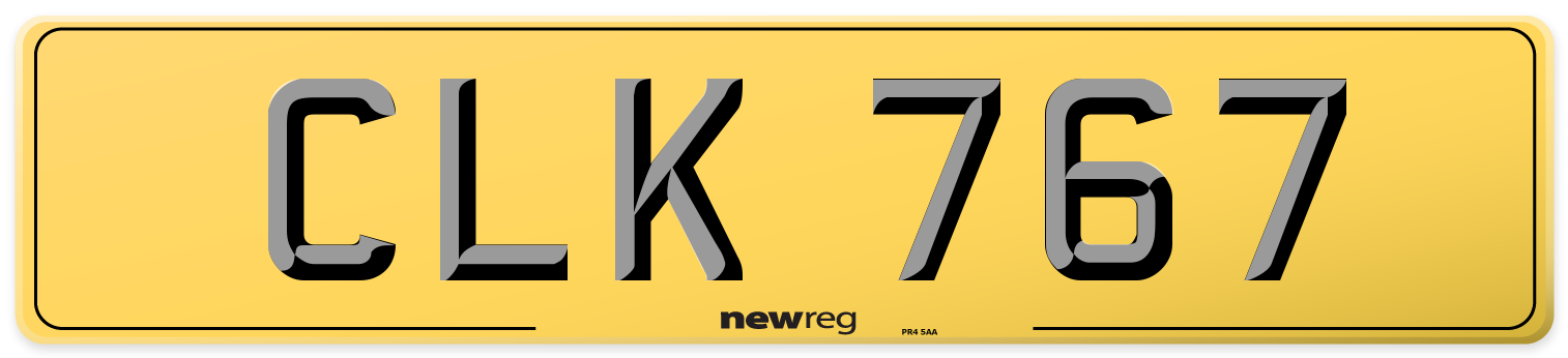 CLK 767 Rear Number Plate