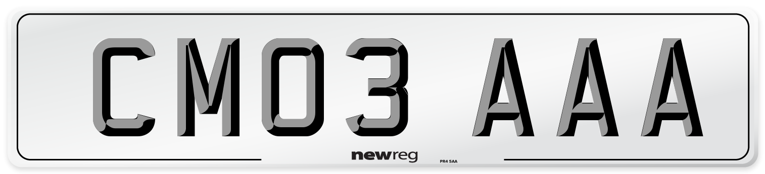CM03 AAA Front Number Plate