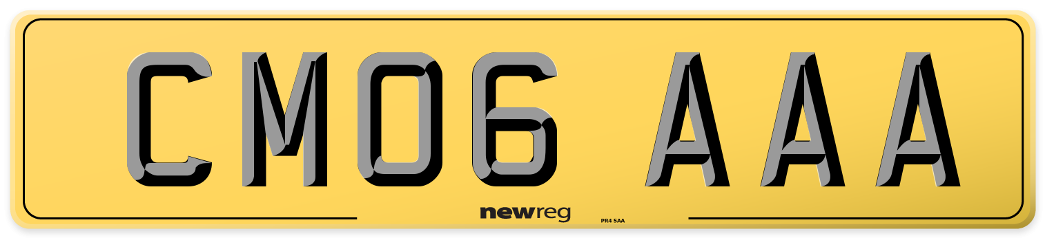 CM06 AAA Rear Number Plate
