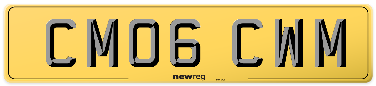 CM06 CWM Rear Number Plate