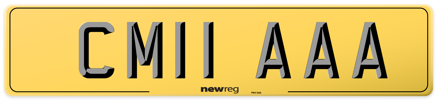 CM11 AAA Rear Number Plate