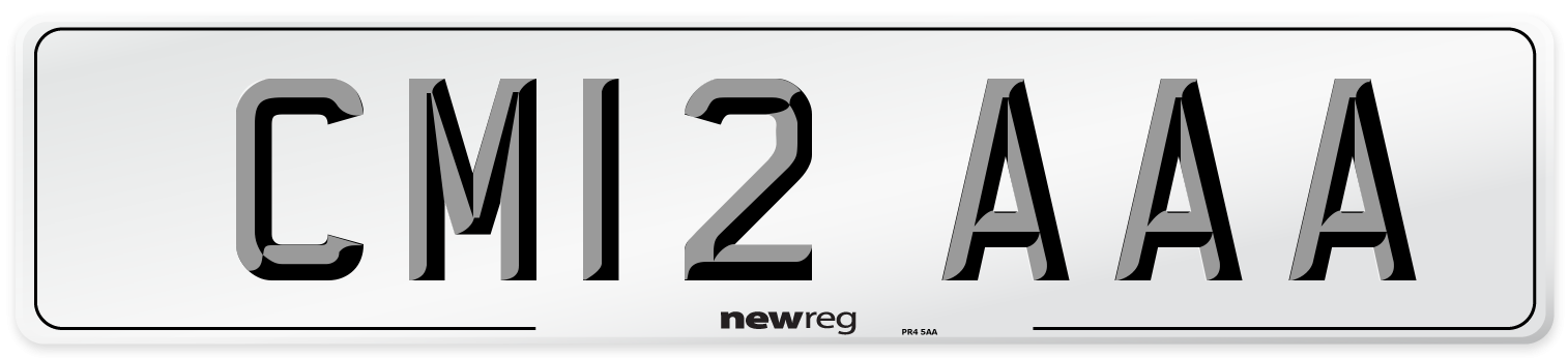 CM12 AAA Front Number Plate