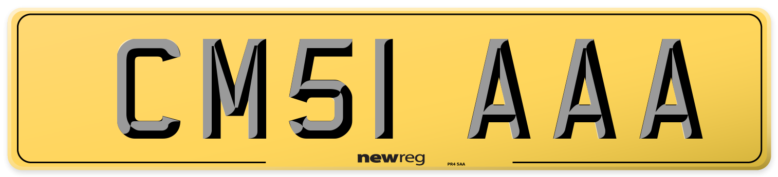 CM51 AAA Rear Number Plate