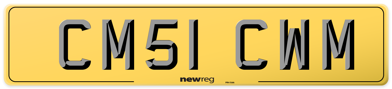 CM51 CWM Rear Number Plate