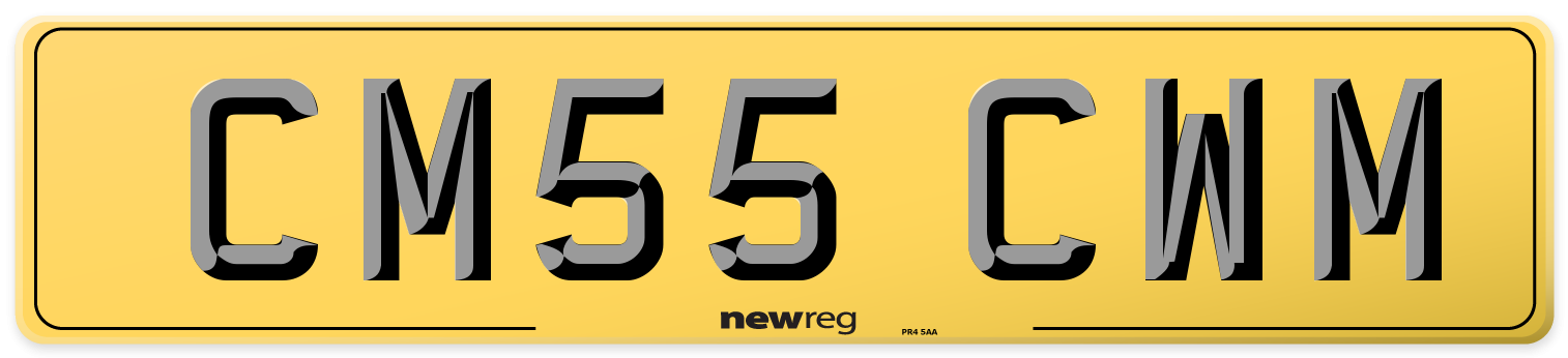 CM55 CWM Rear Number Plate