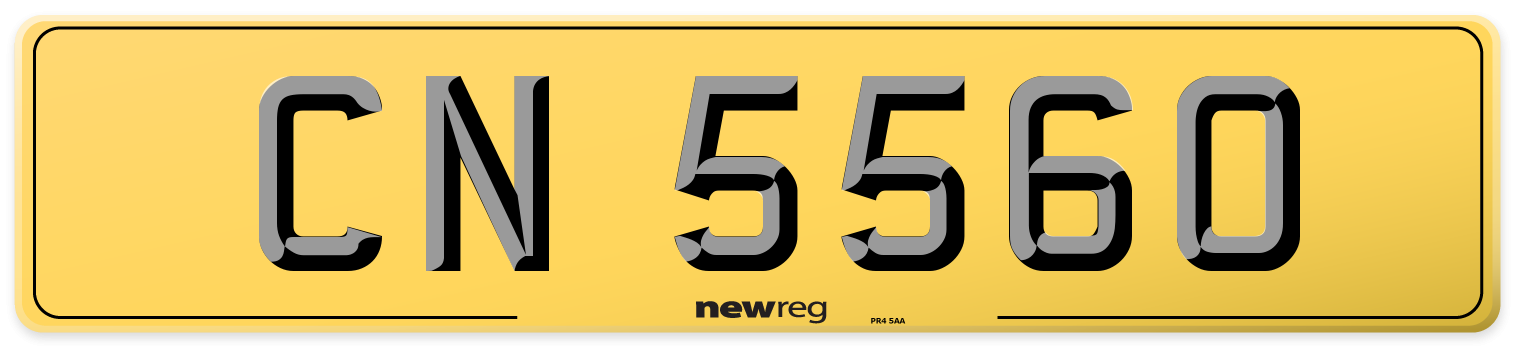 CN 5560 Rear Number Plate