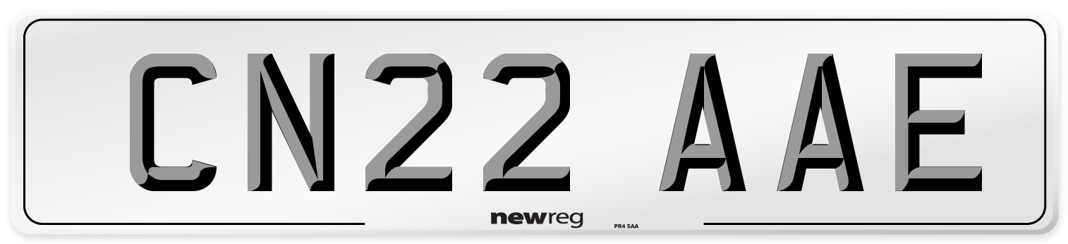CN22 AAE Front Number Plate