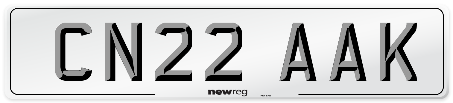 CN22 AAK Front Number Plate