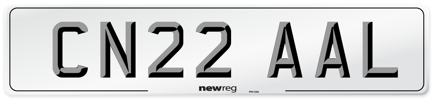 CN22 AAL Front Number Plate