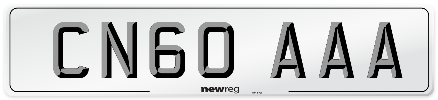 CN60 AAA Front Number Plate