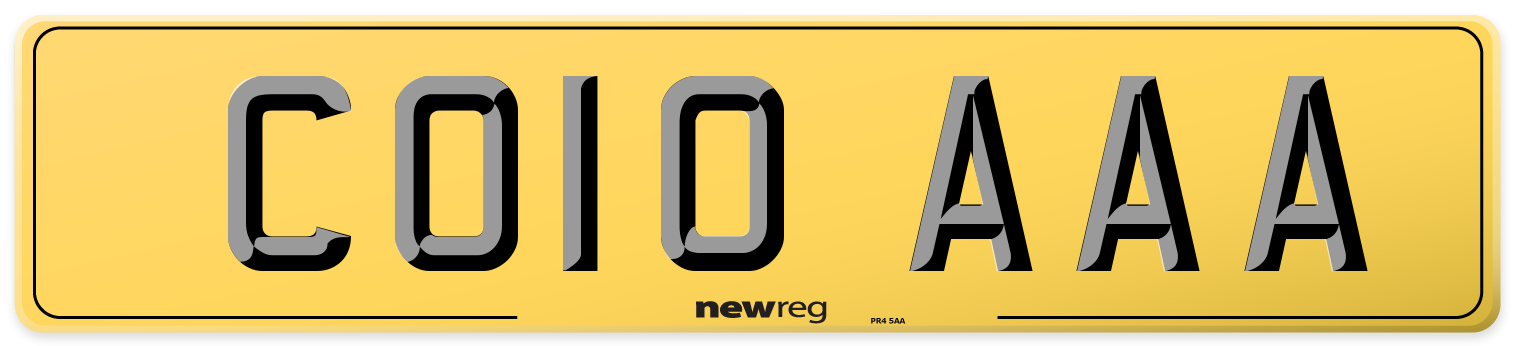 CO10 AAA Rear Number Plate