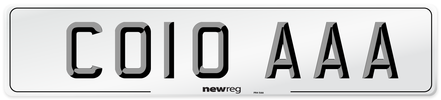 CO10 AAA Front Number Plate