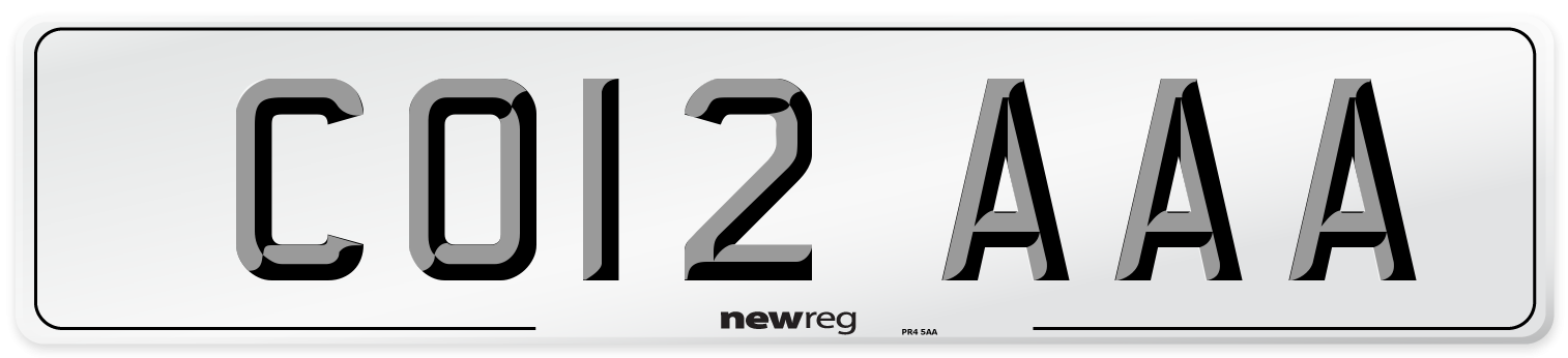 CO12 AAA Front Number Plate