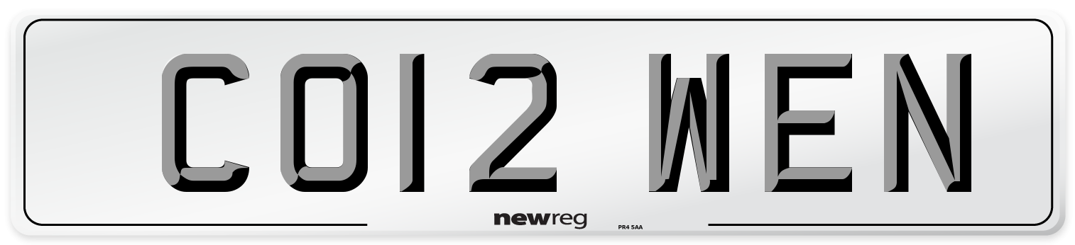 CO12 WEN Front Number Plate