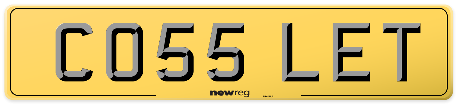 CO55 LET Rear Number Plate