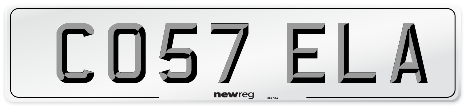 CO57 ELA Front Number Plate