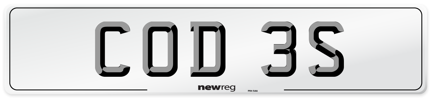 COD 3S Front Number Plate