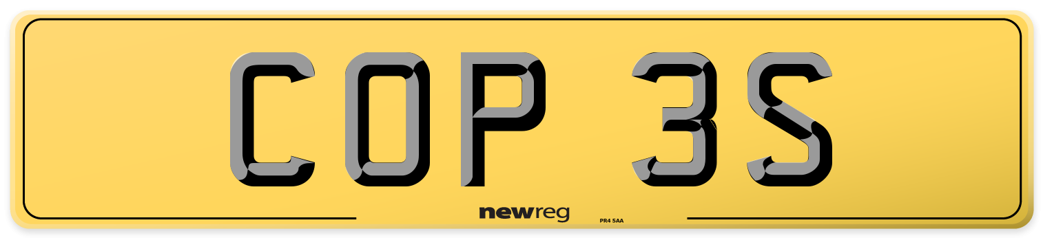 COP 3S Rear Number Plate