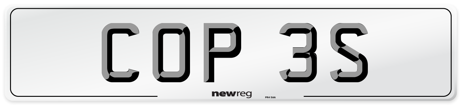 COP 3S Front Number Plate