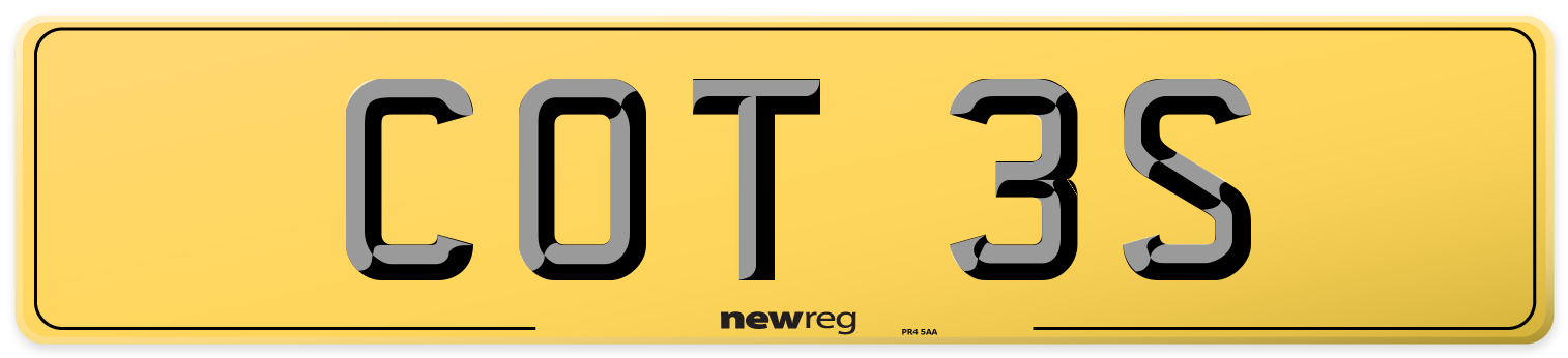 COT 3S Rear Number Plate