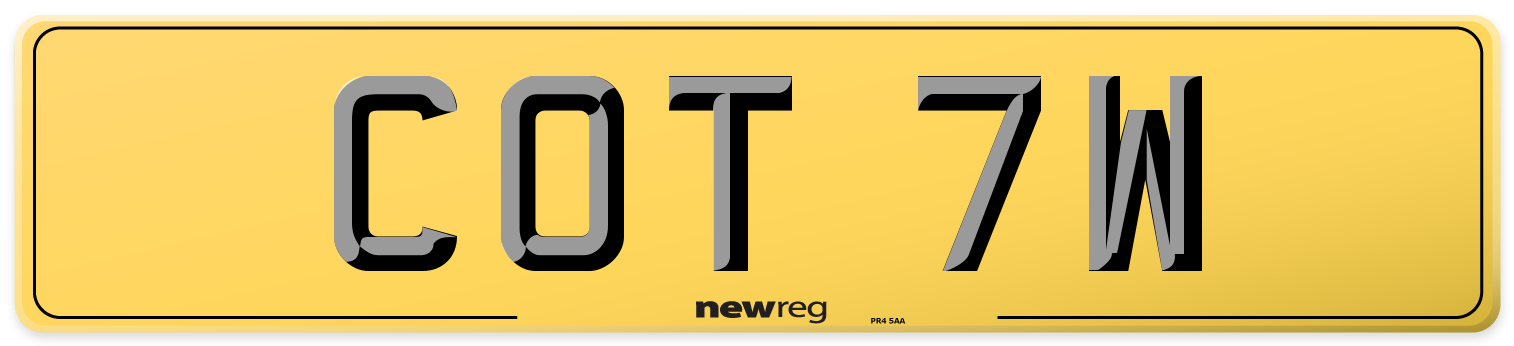 COT 7W Rear Number Plate