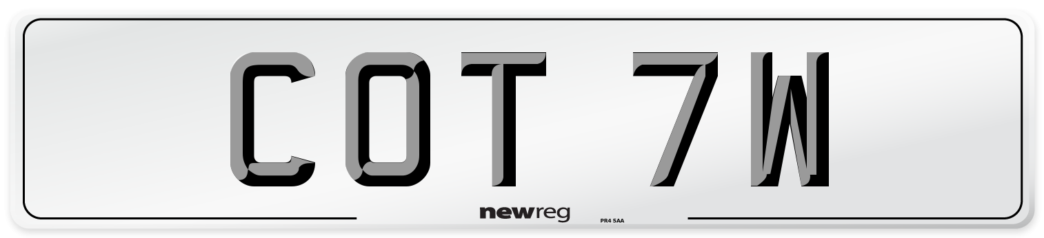 COT 7W Front Number Plate