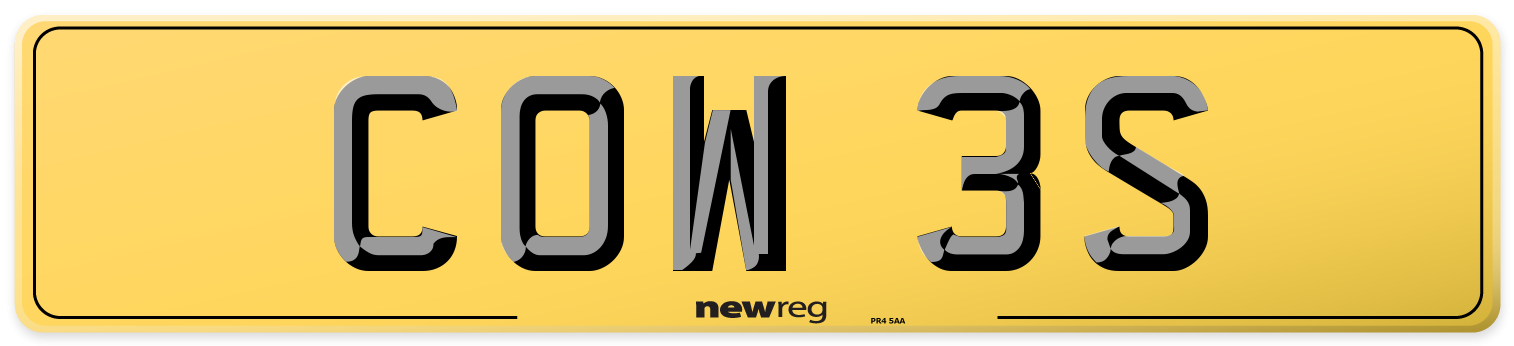 COW 3S Rear Number Plate