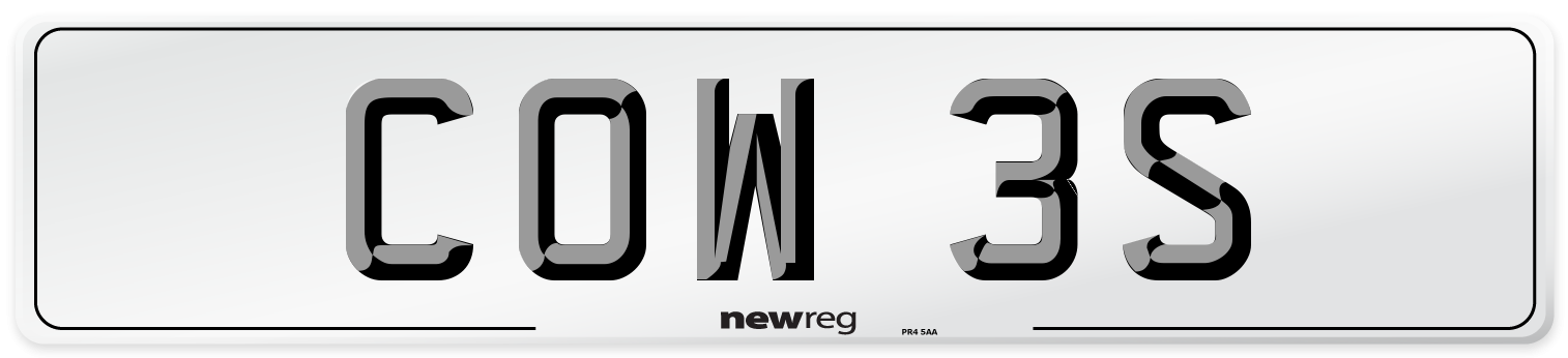 COW 3S Front Number Plate