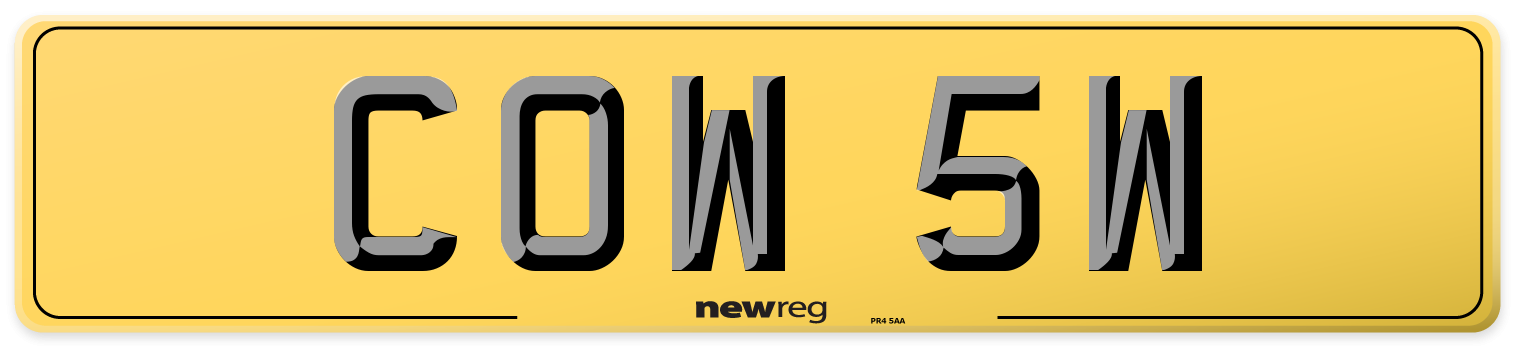COW 5W Rear Number Plate