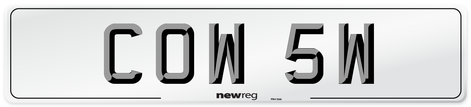 COW 5W Front Number Plate