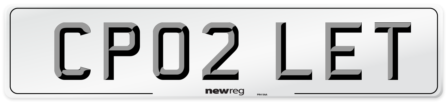CP02 LET Front Number Plate
