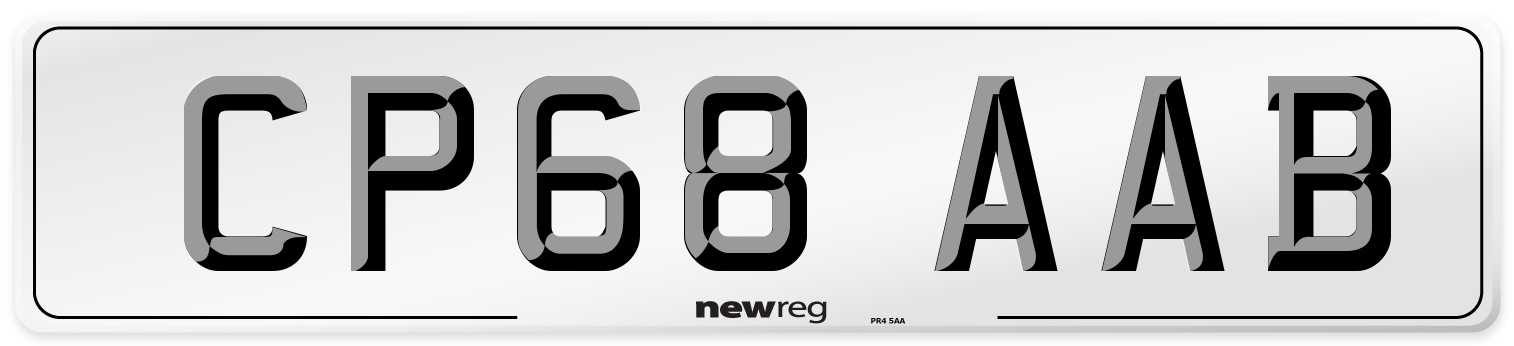 CP68 AAB Front Number Plate