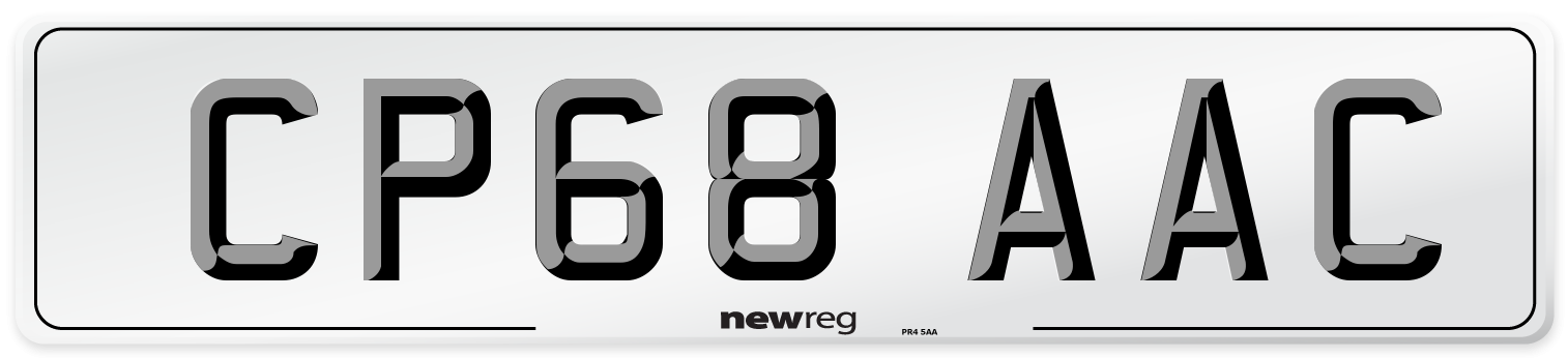 CP68 AAC Front Number Plate