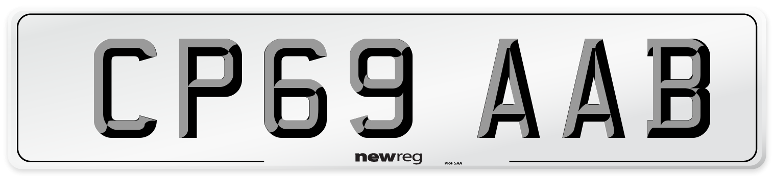 CP69 AAB Front Number Plate