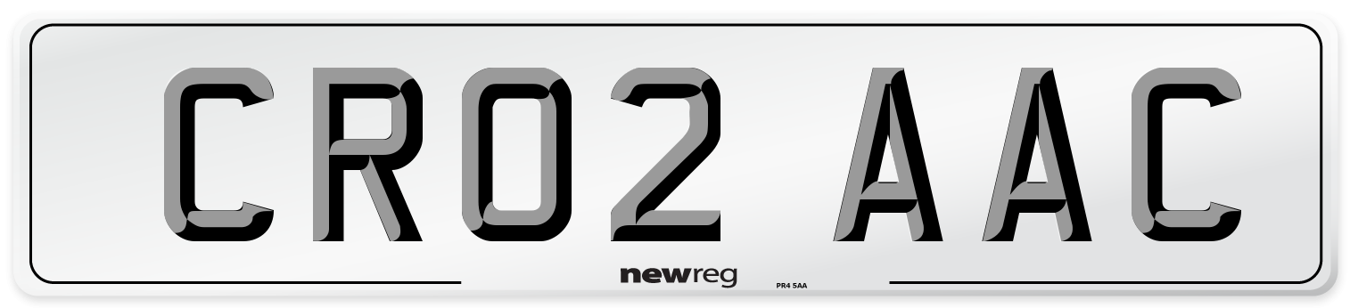 CR02 AAC Front Number Plate