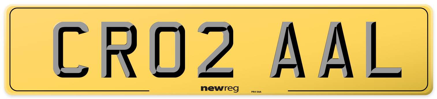 CR02 AAL Rear Number Plate