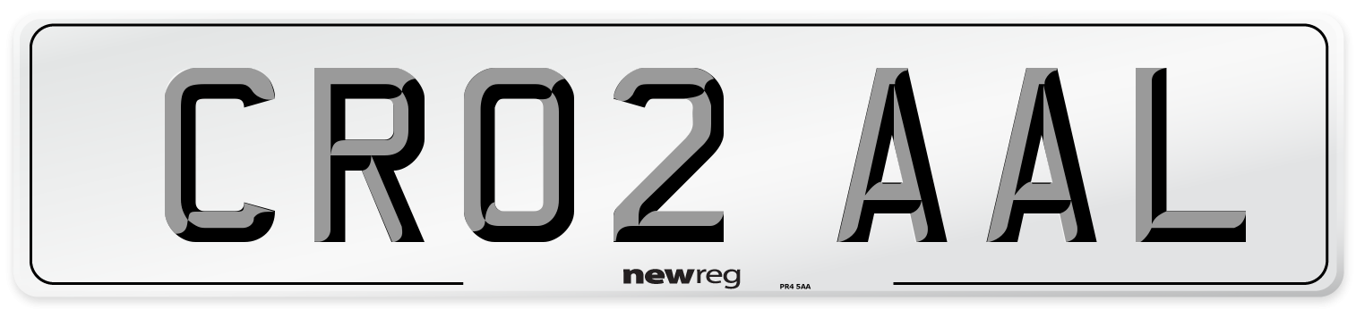 CR02 AAL Front Number Plate