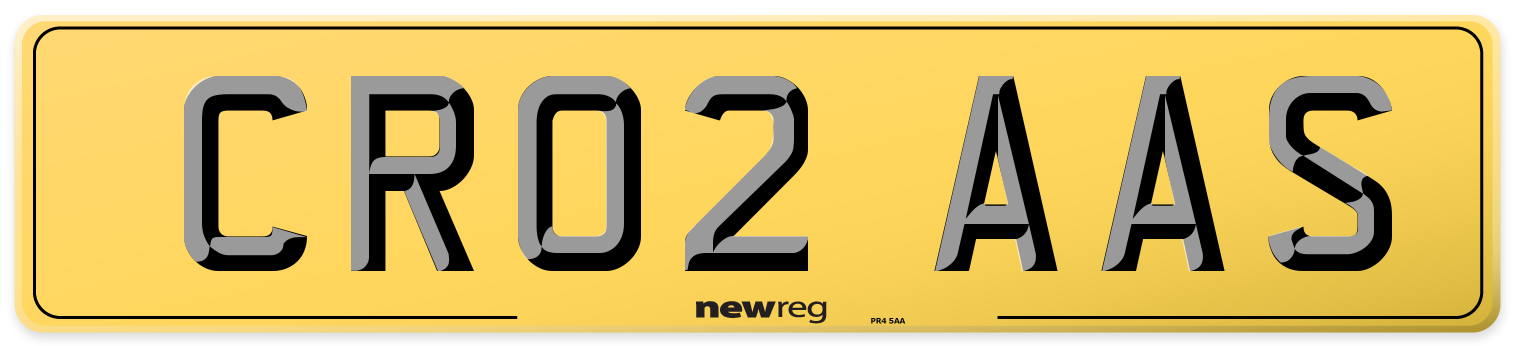 CR02 AAS Rear Number Plate