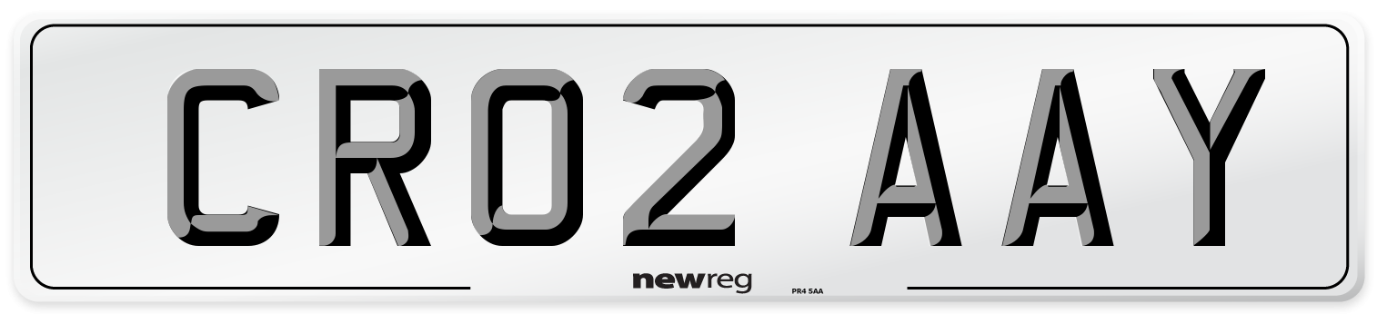 CR02 AAY Front Number Plate