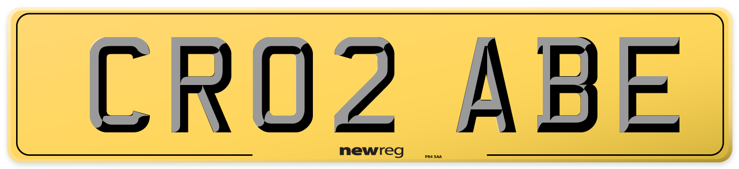 CR02 ABE Rear Number Plate