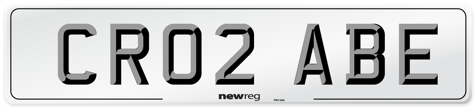 CR02 ABE Front Number Plate