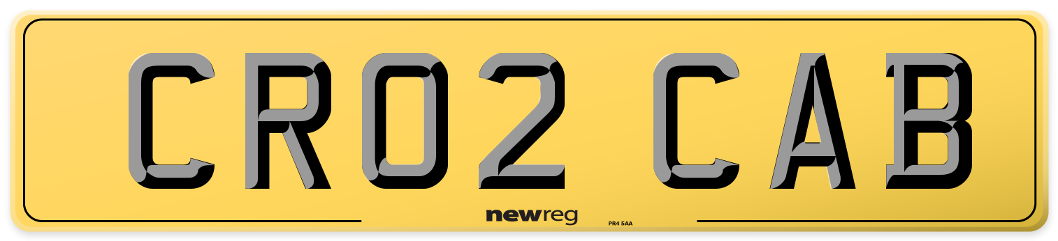 CR02 CAB Rear Number Plate