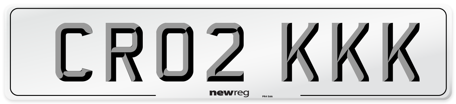 CR02 KKK Front Number Plate