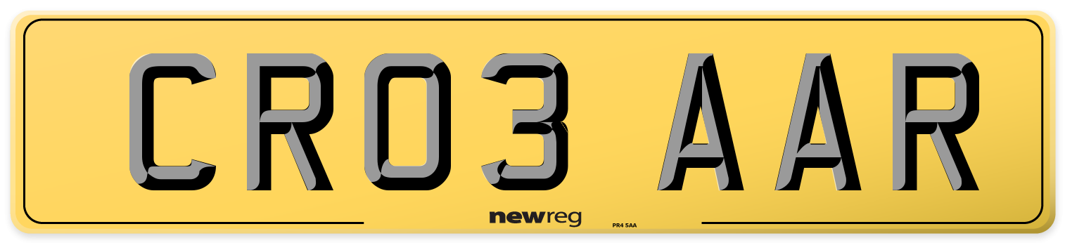 CR03 AAR Rear Number Plate