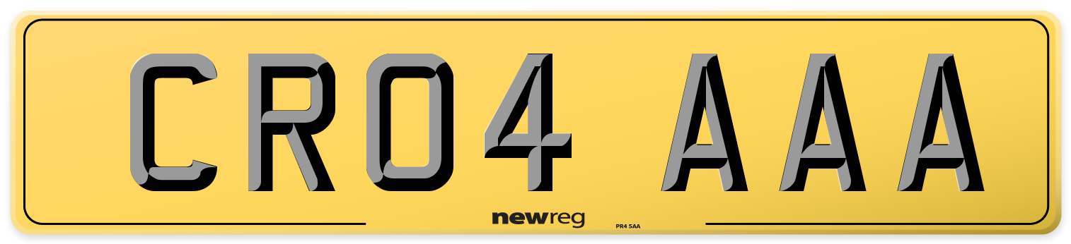 CR04 AAA Rear Number Plate