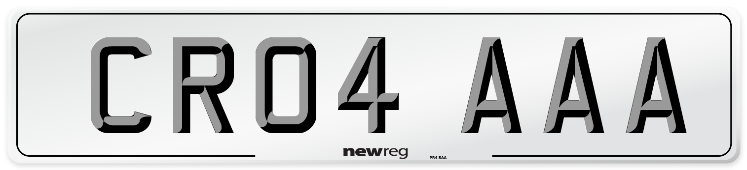 CR04 AAA Front Number Plate