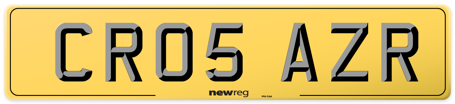 CR05 AZR Rear Number Plate