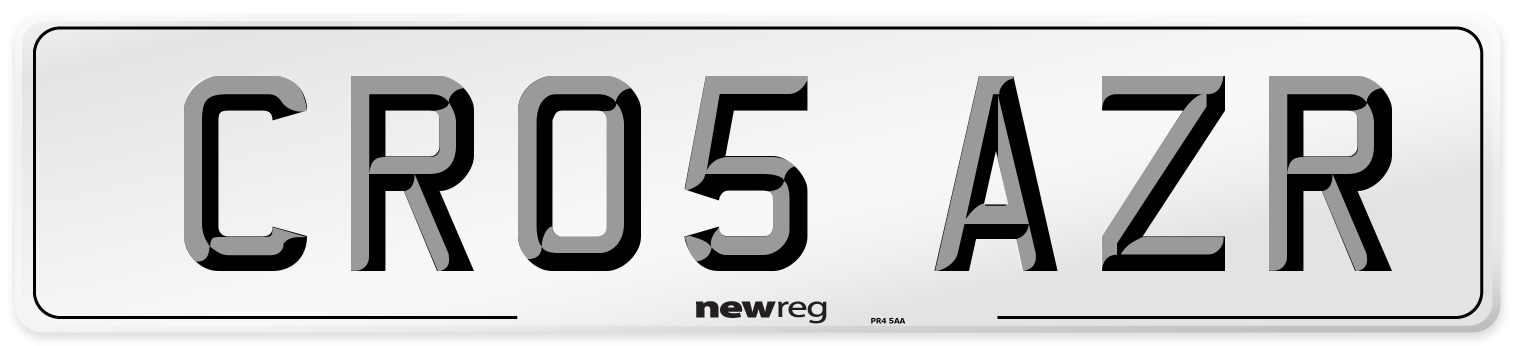 CR05 AZR Front Number Plate