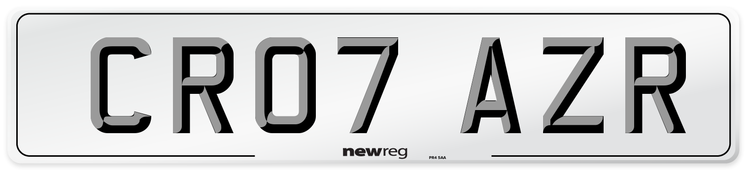 CR07 AZR Front Number Plate